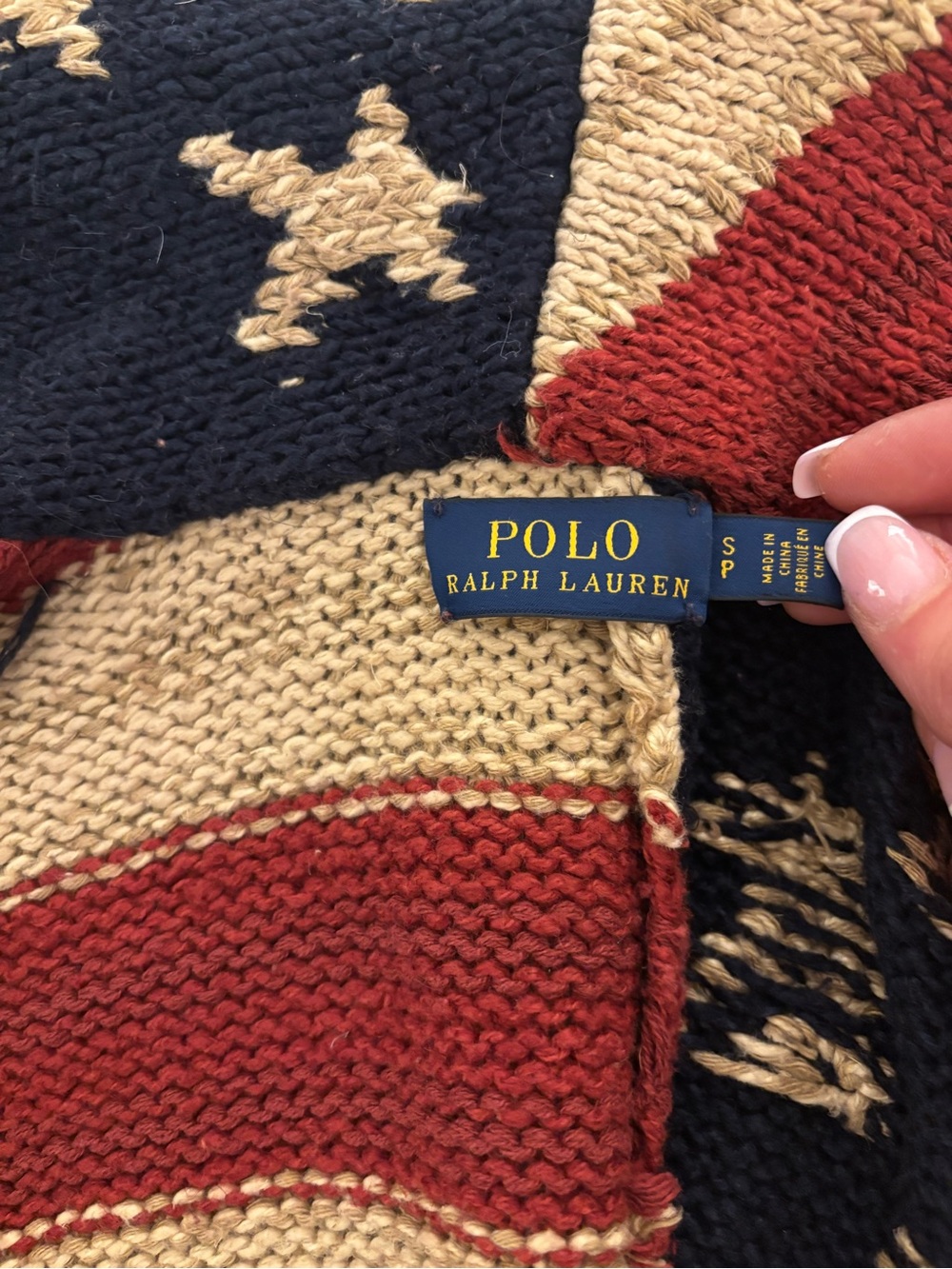 ✨ Polo Ralph Lauren Iconic American Flag Shawl Collar Cardigan — Size S ✨ - Picture 6 of 6